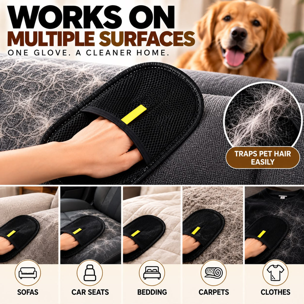 Pet Hair Remover Glove -  Reusable & Easy Clean