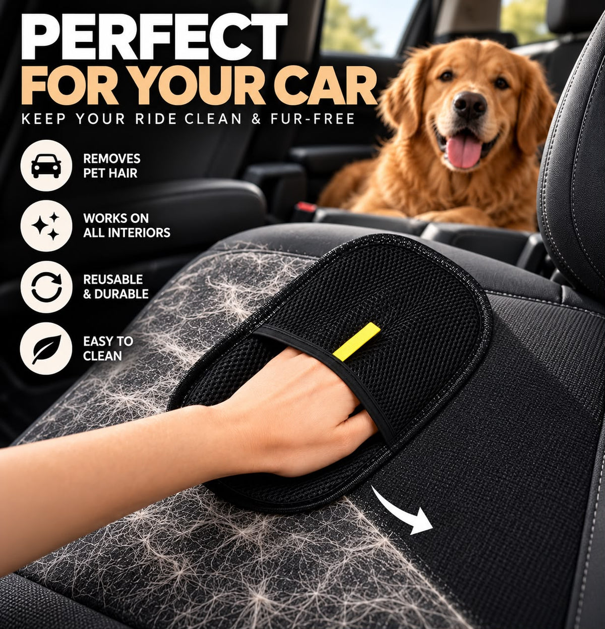 Pet Hair Remover Glove -  Reusable & Easy Clean